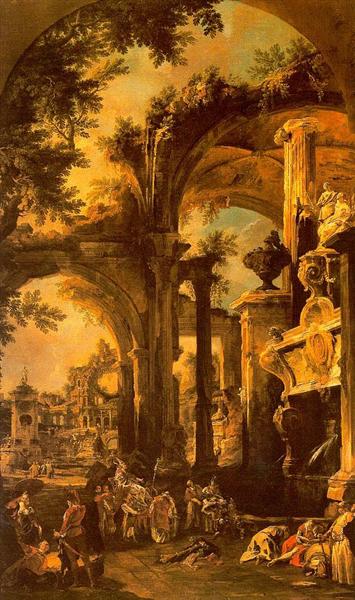 An Allegorical Painting of the Tomb of Lord Somers, 1722 - 1729 - Giovanni Antonio Canal