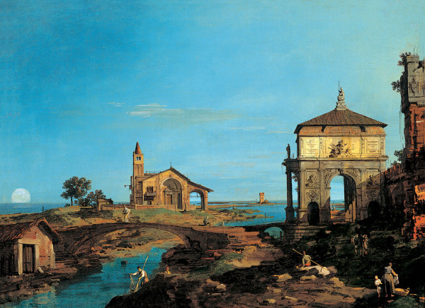 An Island in the Lagoon with a Gateway and a Church, c.1743 - Каналетто
