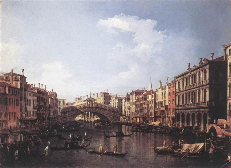 Le Pont du Rialto depuis le sud, c.1735 - Canaletto