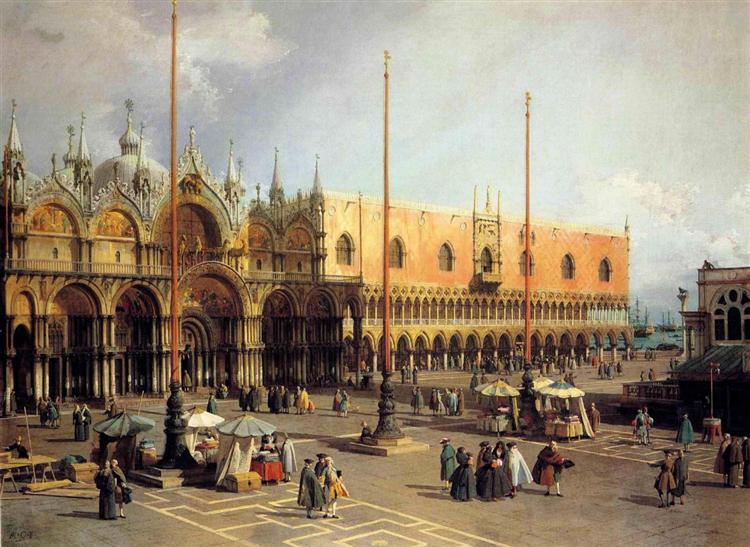 View of the Church and the Doge s Palace from the Procuratie Vecchie, c.1742 - Каналетто