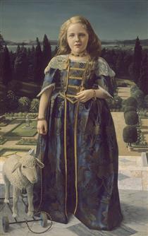 Girl with a Small Sheep (Girl in Renaissance Costume) - Карел Виллинк