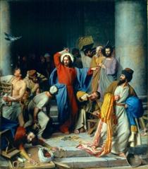 Jesus Casting out the Money Changers at the Temple - Карл Блох