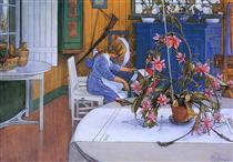 Interior with a Cactus - Carl Larsson