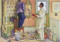 My friends, the Carpenter and the Painter - Carl Larsson