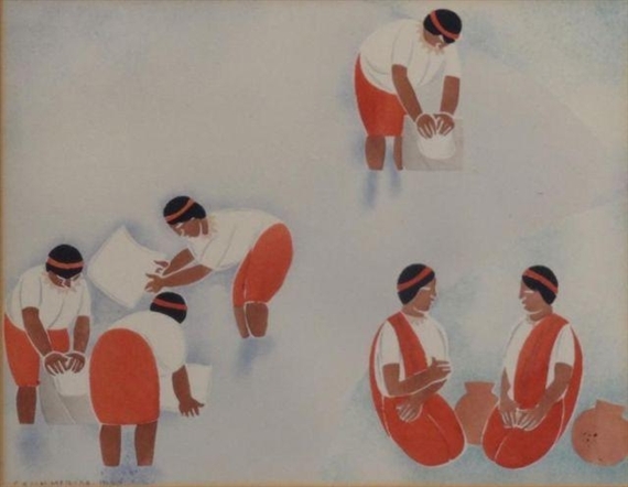 Figures at Work, 1927 - Карлос Мерида