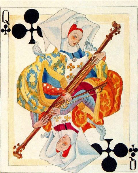 A color sketch of a card. Heraclius Fournier., 1953 - Carlos Saenz de Tejada