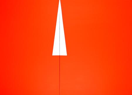 Red with White Triangle, 1961 - Carmen Herrera