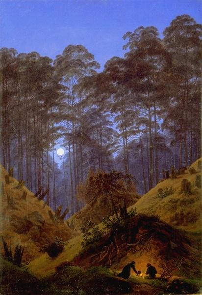 Inside the Forest under the moonlight, c.1823 - c.1830 - Caspar David Friedrich