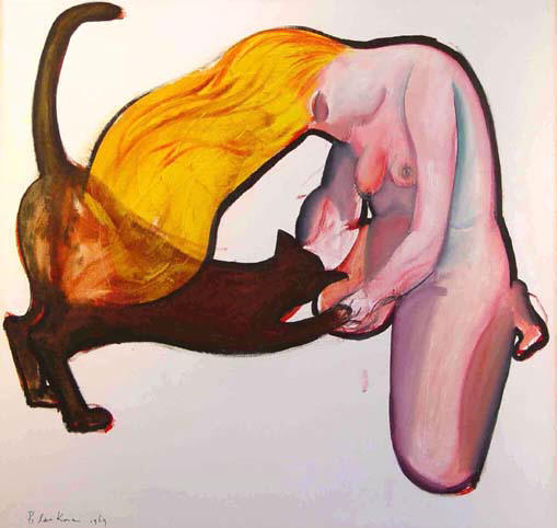 Girl and Cat, 1969 - Чарльз Блекман