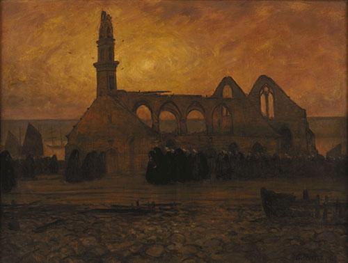 Lamentation of women Camaret around the chapel of burnt-Roch' Amadour, 1911 - Charles Cottet