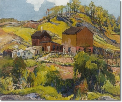 Hilly Landscape with Houses - Чарльз Рейффель