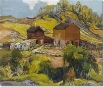 Hilly Landscape with Houses - Чарльз Рейффель