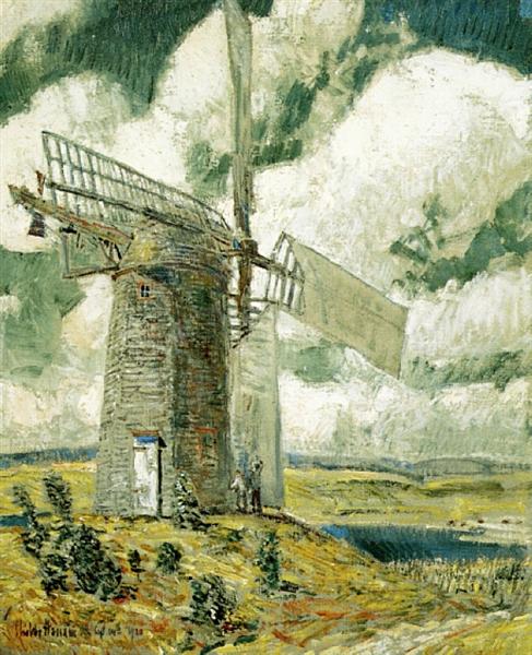 Bending Sail on the Old Mill, 1920 - Childe Hassam