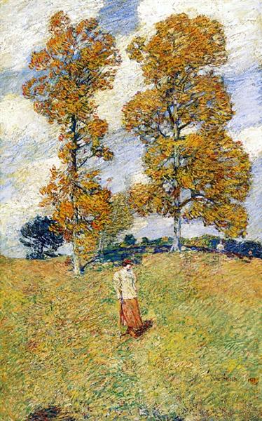 The Two Hickory Trees (aka Golf Player), 1919 - Childe Hassam