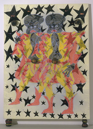 Double Captain Shit and the Legend of the Black Stars, 1997 - Chris Ofili