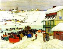 Horse Racing in Winter - Clarence Gagnon
