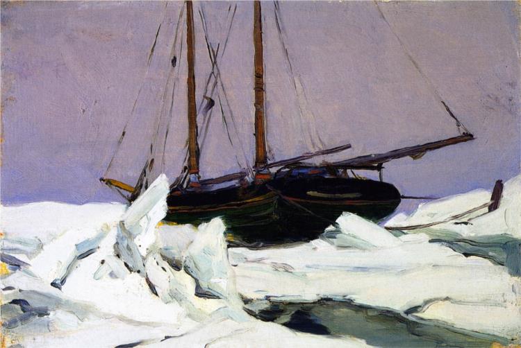 Schooner in the Ice Pack (study), 1915 - Clarence Gagnon