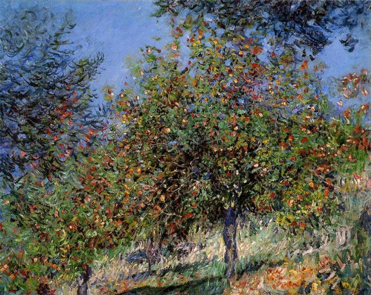 Apple Trees on the Chantemesle Hill, 1878 - Claude Monet