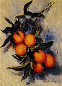 Branch of Orange Bearing Fruit - Claude Monet