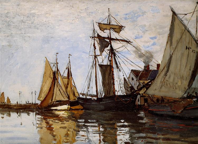 Boats in the Port of Honfleur, 1866 - Claude Monet