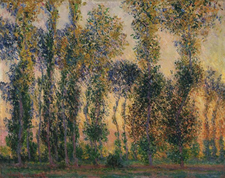 Poplars at Giverny, 1888 - 莫內