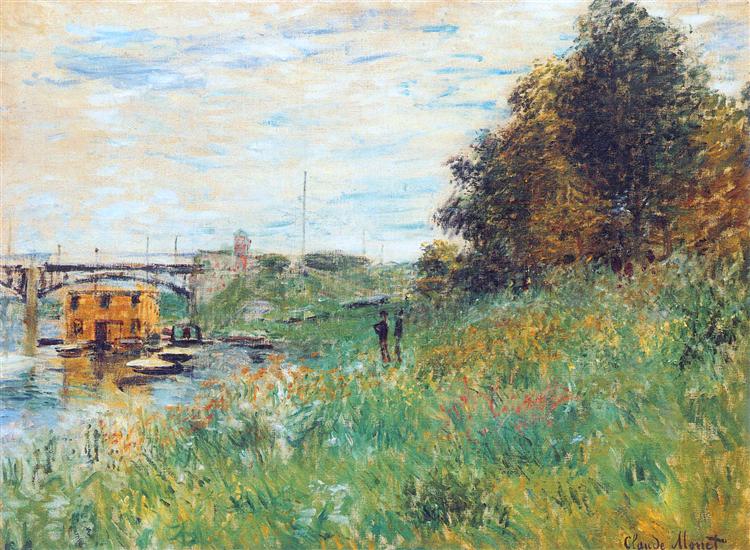 The Banks of the Seine at the Argenteuil Bridge, 1874 - Claude Monet