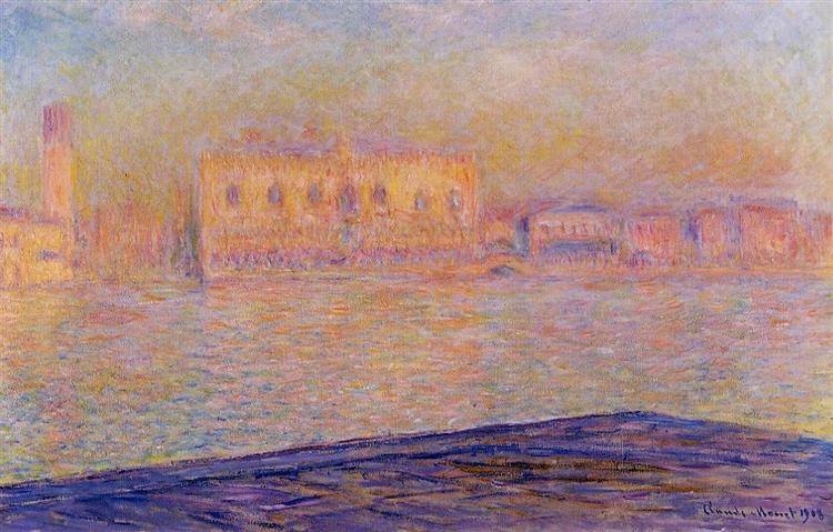 Дворец  Дожей, вид с Сан-Джорджо Маджоре, 1908 - Клод Моне