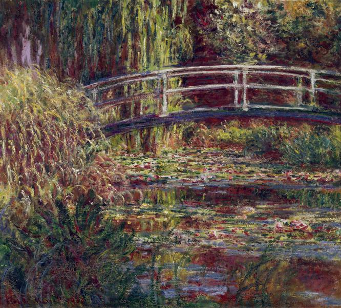 The Japanese Bridge (The Water-Lily Pond, Symphony in Rose), 1900 - 莫內