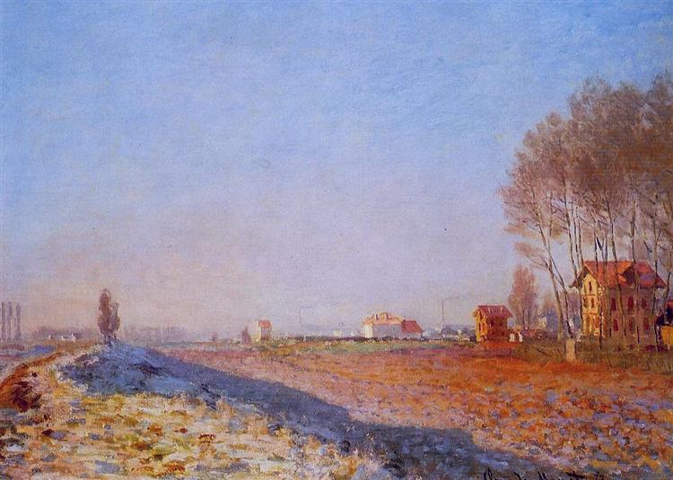 The Plain of Colombes, White Frost, 1873 - 莫內