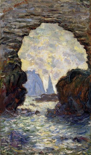 Скала Игла, вид сквозь Порт д'Амон, 1885 - Клод Моне