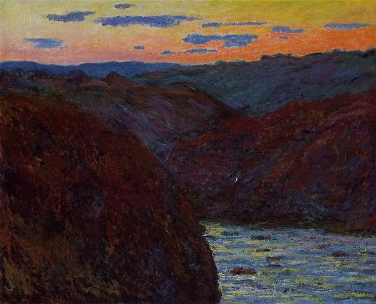 Долина Креза, закат, 1889 - Клод Моне