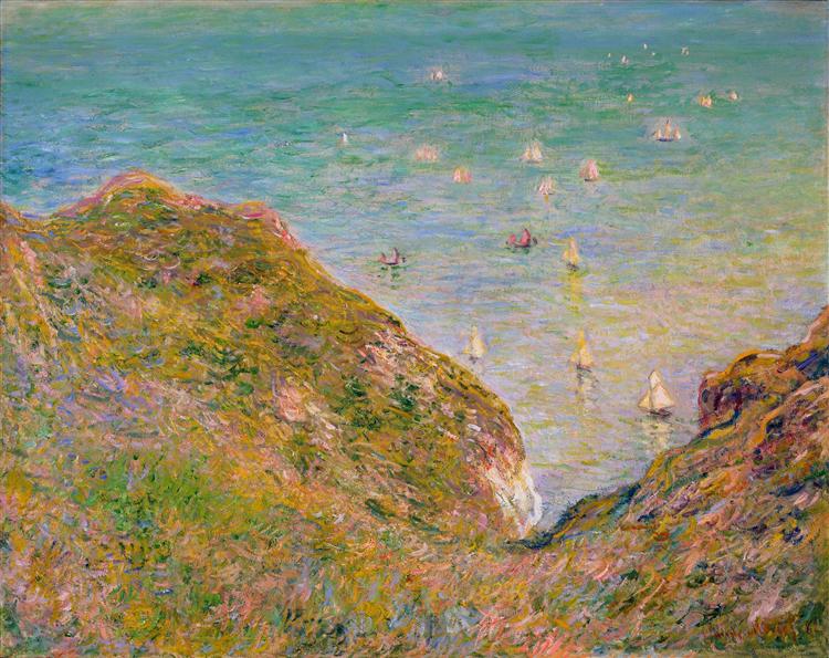 View from the Cliff at Pourville, Bright Weather, 1882 - 莫內