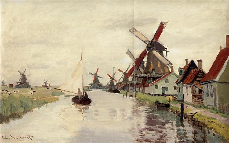Windmills in Holland, 1871 - Клод Моне