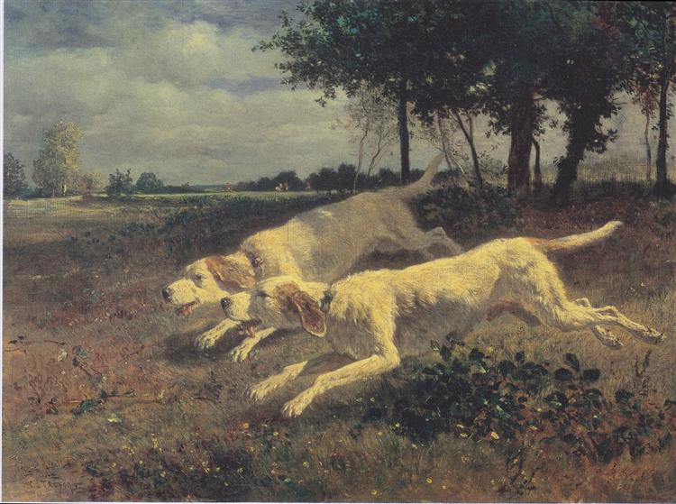 Running dogs, 1853 - Constant Troyon