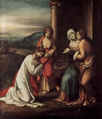Departure of Christ from Mary, with Mary and Martha, the sisters of Lazarus - Correggio