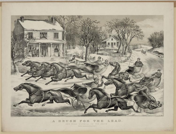 A brush for the lead, 1868 - Currier and Ives