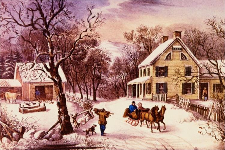 American Homestead Winter - Currier & Ives