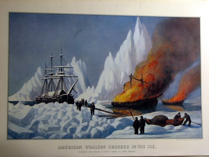 American Whalers Crushed in the Ice - Currier & Ives