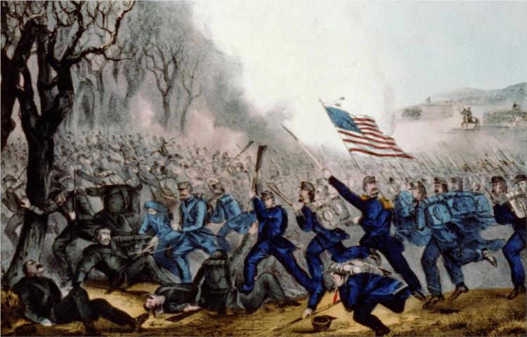 Battle of Mill Spring, Ky. Jan 19th 1862, 1862 - Куррье и Айвз