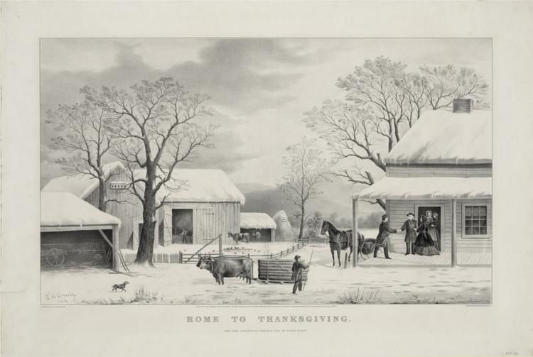 Home To Thanksgiving, 1867 - Currier & Ives