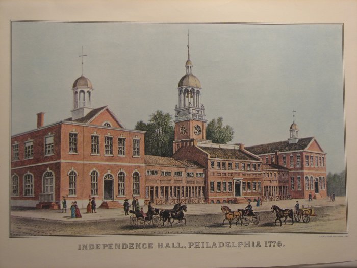 Independence Hall, Philadelphia, 1776 - Currier and Ives