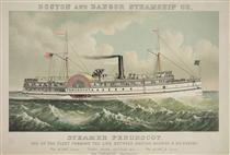 Penobscot, New England coastal steamship - Currier and Ives