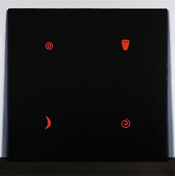 Four Red Symbols, 1993 - Dale Hickey