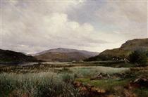 A River Landscape with Reeds, Arthog - David Bates