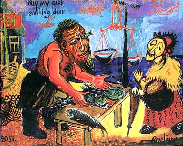 Buy My Fish!, 1951 - David Burliuk