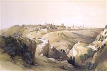 Jerusalem from the Road Leading to Bethany - David Roberts
