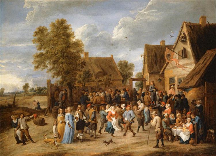 Village Revel with Aristocratic Couple, 1652 - David Teniers, o Jovem