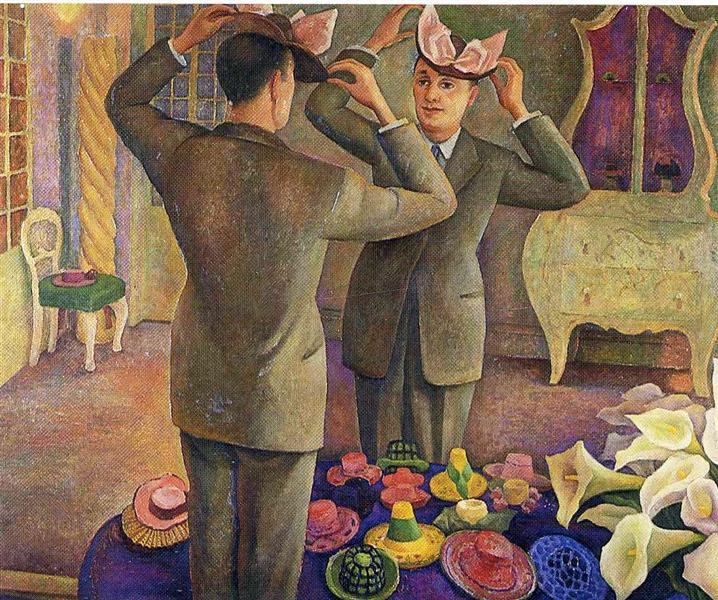 The Milliner. Potrait of Henri de Chatillon, 1944 - Diego Rivera
