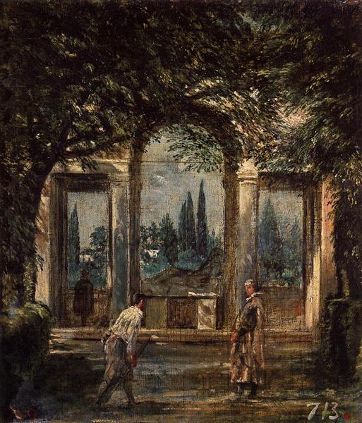 Vue du jardin de la villa Médicis à Rome (pavillon de Ariane), 1630 - Diego Vélasquez