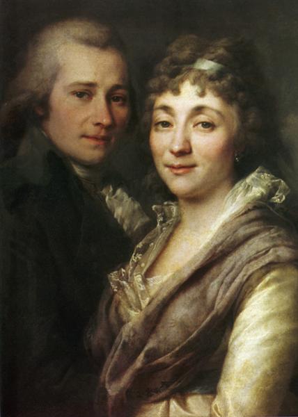 Portrait of V. I. and M. A. Mitrofanovs - Dmitry Levitzky
